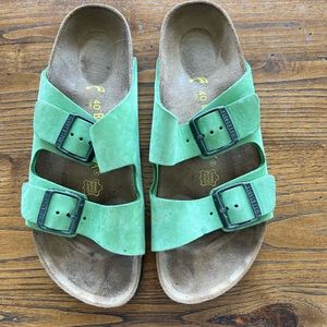 Birkenstock Arizona mint green suede size 40